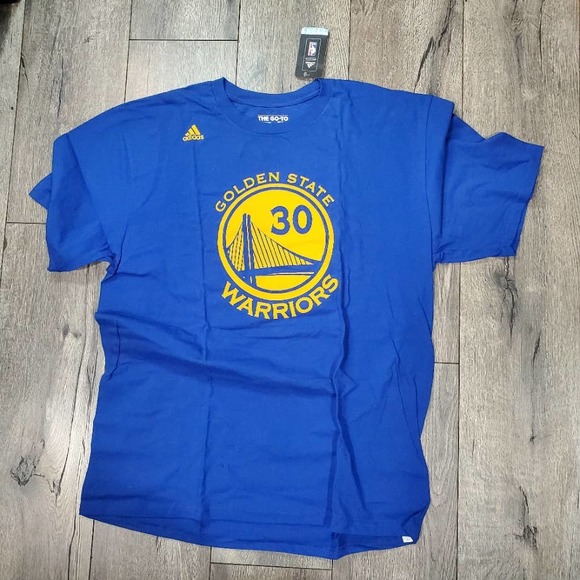 Vintage Adidas Golden State Warriors Steph Curry Player Number T Shirt XL Blue - Picture 1 of 4
